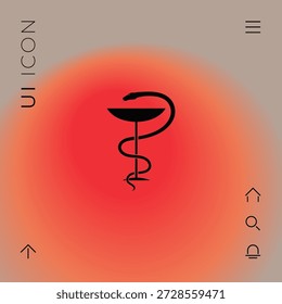 Medical symbol medical snake and cup, elements for your design