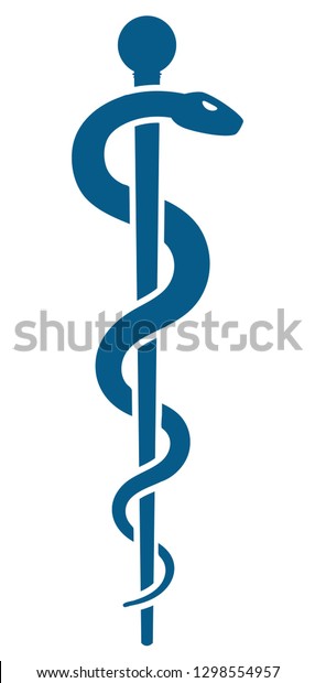 Medical symbol -\
Staff of Asclepius or Caduceus icon isolated on white background.\
The snake entwined around a wooden staff. Other name Rod of\
Aesculapius. Vector\
illustration