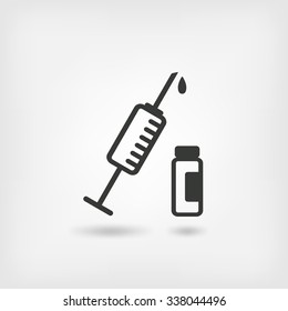 medical symbol. syringe and vial. vector illustration - eps 10