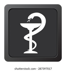 medical symbol - vector icon, on a grey button