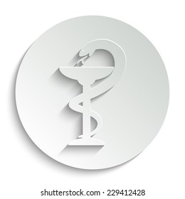medical symbol  - vector icon with shadow on a round button