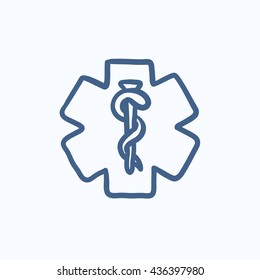 Medical symbol vector sketch icon isolated on background. Hand drawn Medical symbol icon. Medical symbol sketch icon for infographic, website or app.