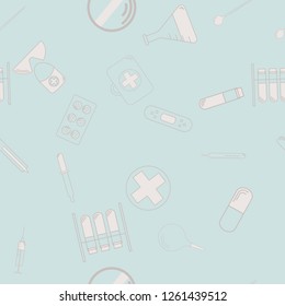Medical symbols seamless pattern. Flat design. health icon