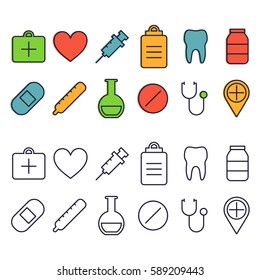 Medical Icons Set Stock Vector (Royalty Free) 482316733