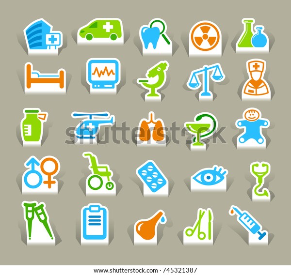 The\
medical symbols which have been cut out from a\
paper
