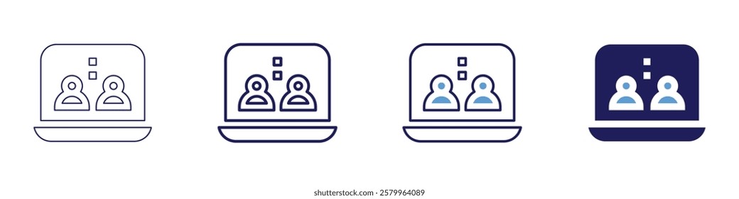Medical symposium icon in 4 different styles. Thin Line, Line, Bold Line, Duotone. Duotone style. Editable stroke.