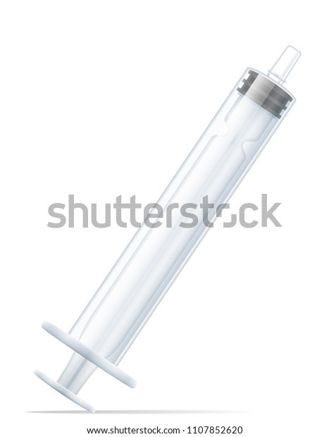白い背景に注射用ストックベクターイラスト用のアンプル付き医療用シリンジ のベクター画像素材 ロイヤリティフリー