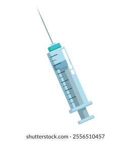 Medical syringe containing vaccine for vaccination preventing diseases like flu or covid