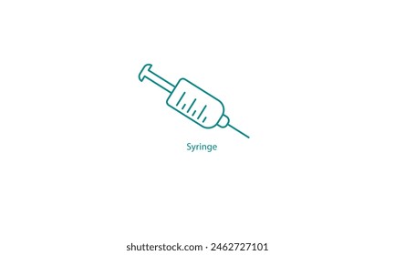 Medical Syringe Equipment Vector Icon