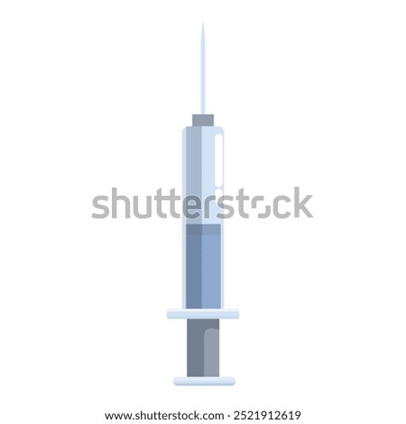 Medical syringe filled with blue liquid, ready for a doctor or nurse to administer an injection