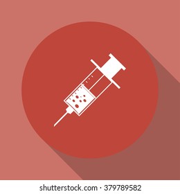 Medical syringe. Flat design style eps 10