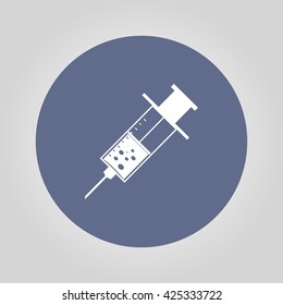Medical syringe. Flat design style eps 10