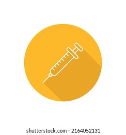 Medical syringe flat icon with shadow