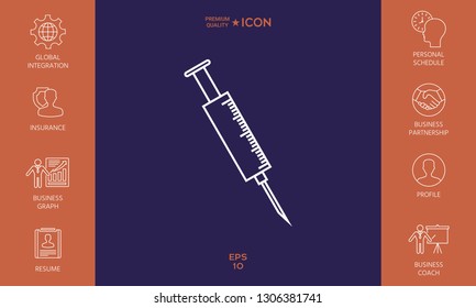 Medical syringe icon. Graphic elements for your design