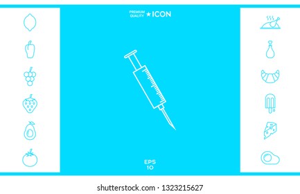 Medical syringe icon. Graphic elements for your design