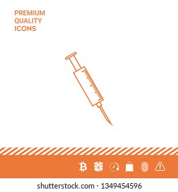 Medical syringe icon. Graphic elements for your design
