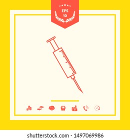 Medical syringe icon. Graphic elements for your design