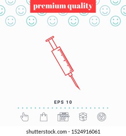 Medical syringe icon. Graphic elements for your design