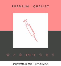 Medical syringe icon. Graphic elements for your design