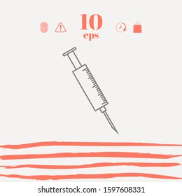 Medical syringe icon. Graphic elements for your design