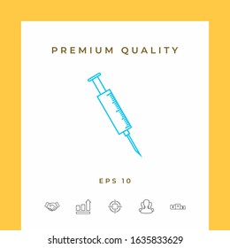 Medical syringe icon. Graphic elements for your design