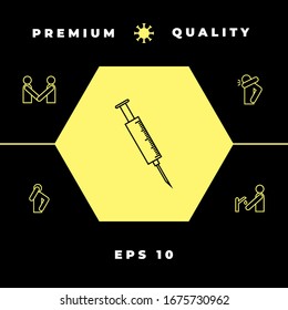 Medizinische Spritze Symbol. Grafische Elemente für Ihr Design
