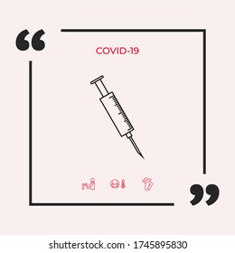 Medical syringe icon. Graphic elements for your design