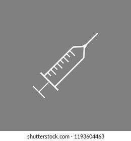 Medical syringe icon. Injection, medical, needle, syringe, vaccinations icon. Vector illustration, flat design.
