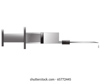 Medical syringe icon on a white background