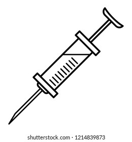 Medical syringe icon. Outline medical syringe vector icon for web design isolated on white background