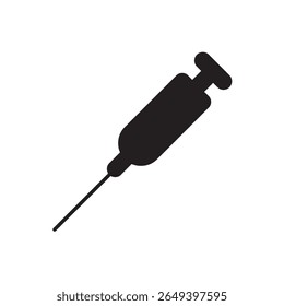  ícone da seringa médica. Vetor de seringa simples comumente usado em temas de saúde e vacinas.