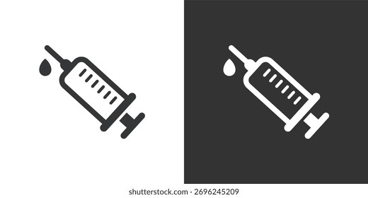 Medical Syringe icon. Solid glyph series icon