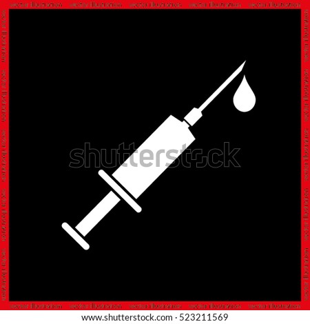Medical syringe icon vector EPS 10, abstract sign hypodermic needle flat design,  illustration modern isolated badge for website or app - stock info graphics