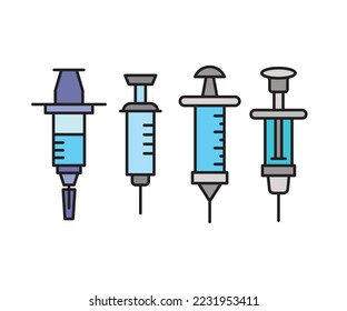 medical syringe icons set vector illustration