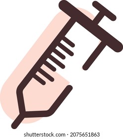 Medical syringe, illustration, vector, on a white background.