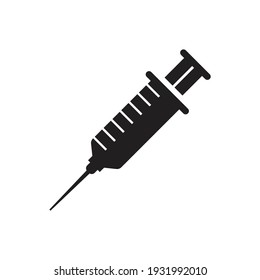 Medical syringe injection icon design isolated on white background