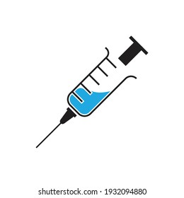 Medical syringe injection icon design isolated on white background