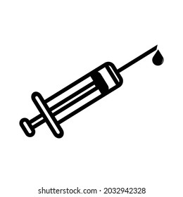 Medical syringe injection icon design vector