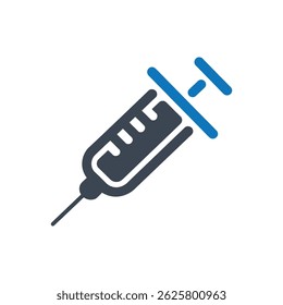 Medical Syringe Injection Icon Isolated On White Background