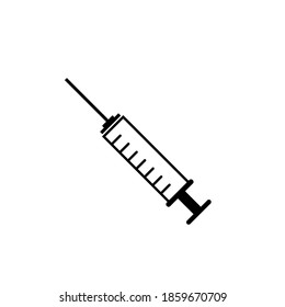 Medical syringe injection icon vector flat style