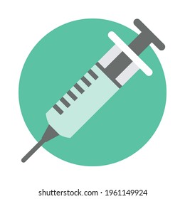 Medical syringe injection isolated vector icon - clinic equipment illustration sign.
