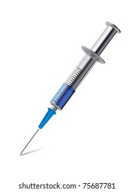 Medical syringe isolated over white background