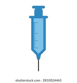 Medical syringe with needle, ready for injection, on a clean white background