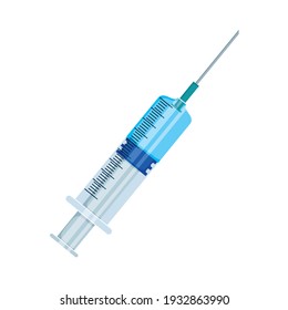 medical syringe on white background