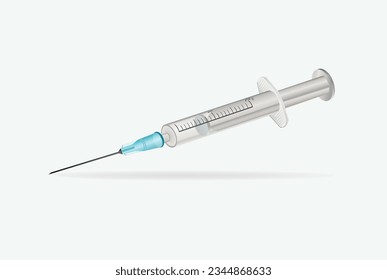 Medical syringe on a white background. Vector realistic illustration