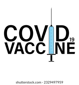 Jeringa médica con vacuna. Concepto de vacunación contra el coronavirus Covid-19