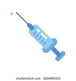 Medical syringe vaccine isolated flat vector icon