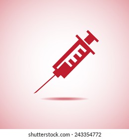 Medical syringe vector icon 
