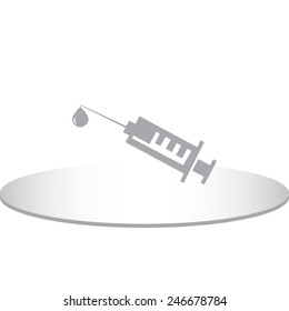 Medical syringe vector icon 