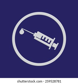 Medical syringe vector icon